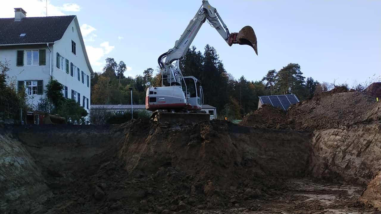 Erdbewegungen, Jochum Erdbau und Transporte, Leitungen, Drainagen, Hörbranz, Bezirk Bregenz