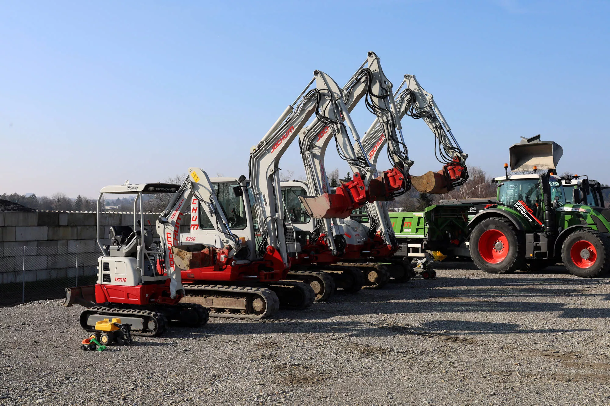 Jochum Erdbau und Transporte, Fuhrpark, Bagger, Kipplader, Schaufel, Leiblachtal, Hörbranz